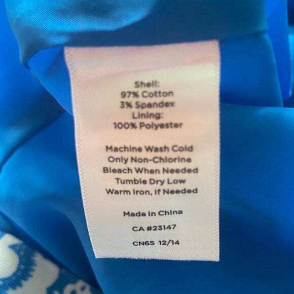 Talbots Women's Blue Diamond Bandana Floral Print Lined Skirt Sz 8 Side Zip NWOT - Picture 6 of 7